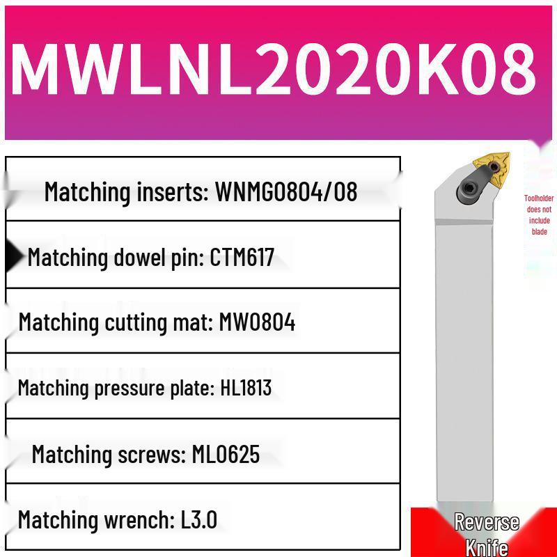Держатель токарного инструмента ЧПУ в форме персика MWLNR2020K0842 - 95° Ударопрочный хромомолибденовый внешний держатель для токарной обработки