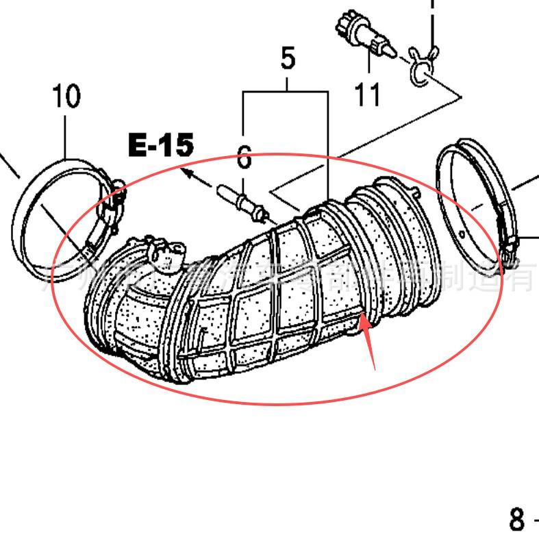 Air Intake Hose for 02-06 CR-V (Model: 17228-PNB-J00)