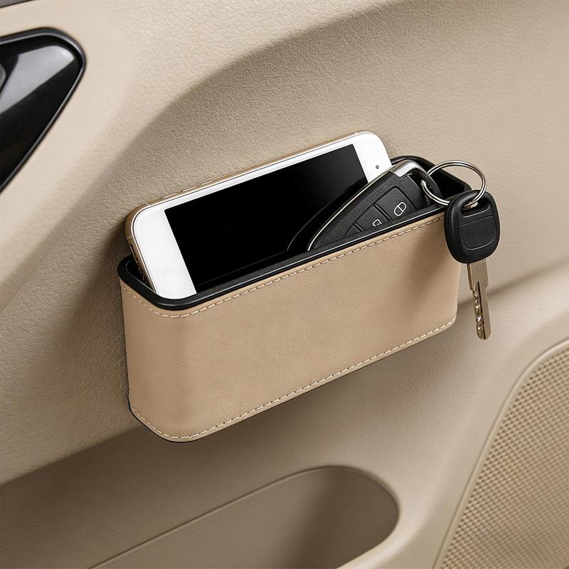 Adhesive Back Seat Organizer Space Saving Car Storage Box Vehicle Interior Organizer for Phone Key Card Sunglasses Accessories