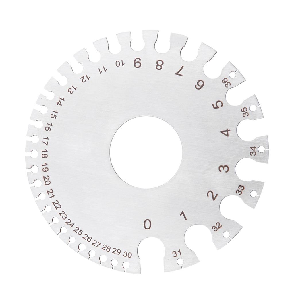 Stainless Steel 2 Sides Round Wire Thickness Measurer Tester Ruler Gauge Diameter Tool