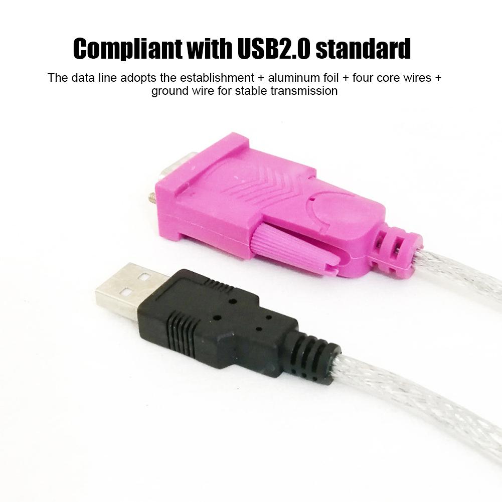 USB 2.0 to RS232 Serial Port Cable Converter DB9 Universal Male Connector Cable 1.5 Meters