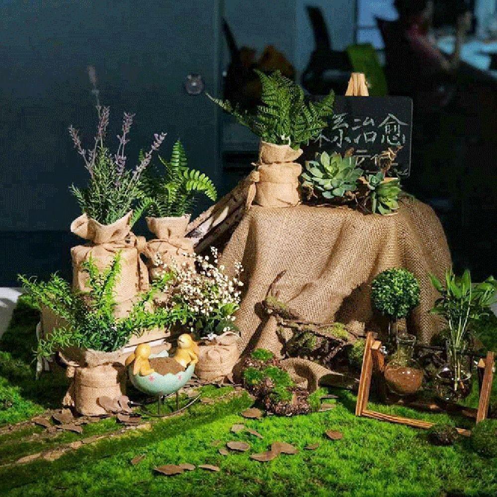 Прочный ковер из искусственного мха Вечная жизнь Искусственный коврик из зеленой травы Домашний декор