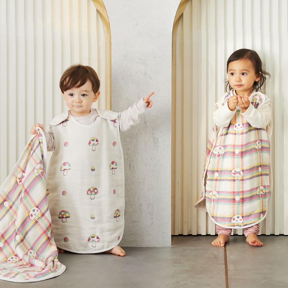 10mois Hoppetta Fluffy Gauze Baby for Newborns to Ages Champignon 58cm Product 24111000 - (6-Layer Gauze) Sleeper, 100% Cotton, 3, Deux, Length,