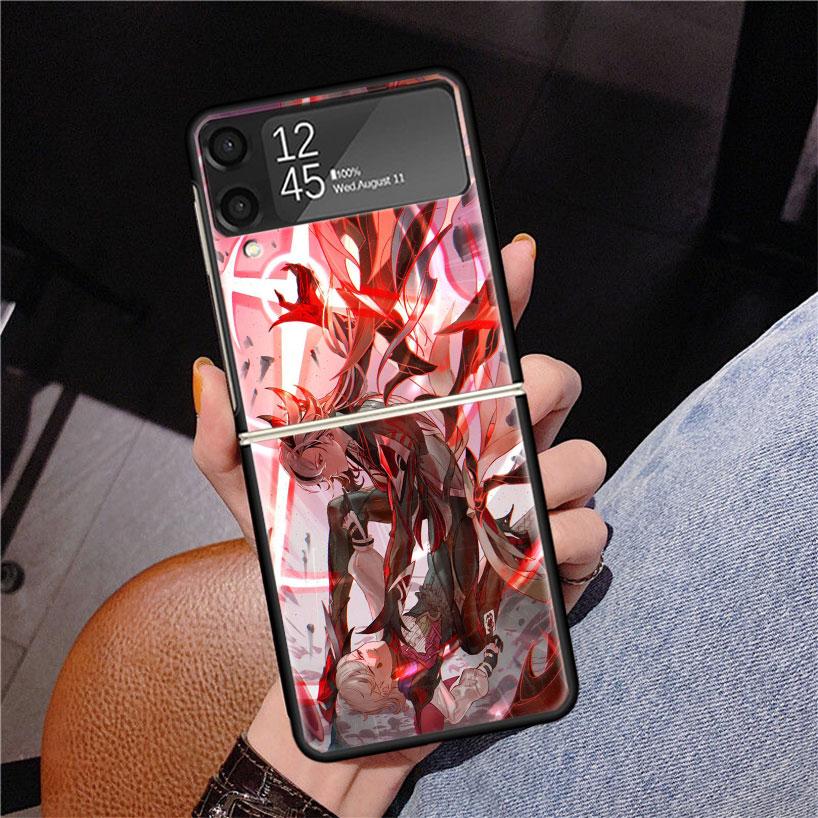 Arlecchino Genshin Impact Phone Case For Samsung Z Flip 7 6 5 4 3 Galaxy ZFlip7 ZFlip6 ZFlip5 ZFlip4 ZFlip3 5G Print Cover