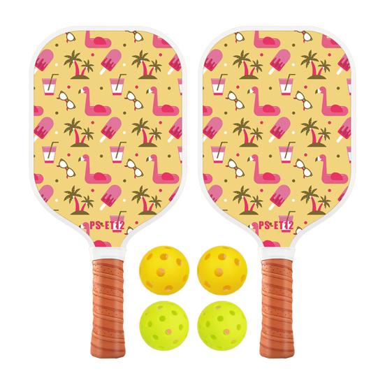 Набор для игры в пиклбол с ячеистым сердечником из стекловолокна и 4 мячами, эргономичная рукоятка