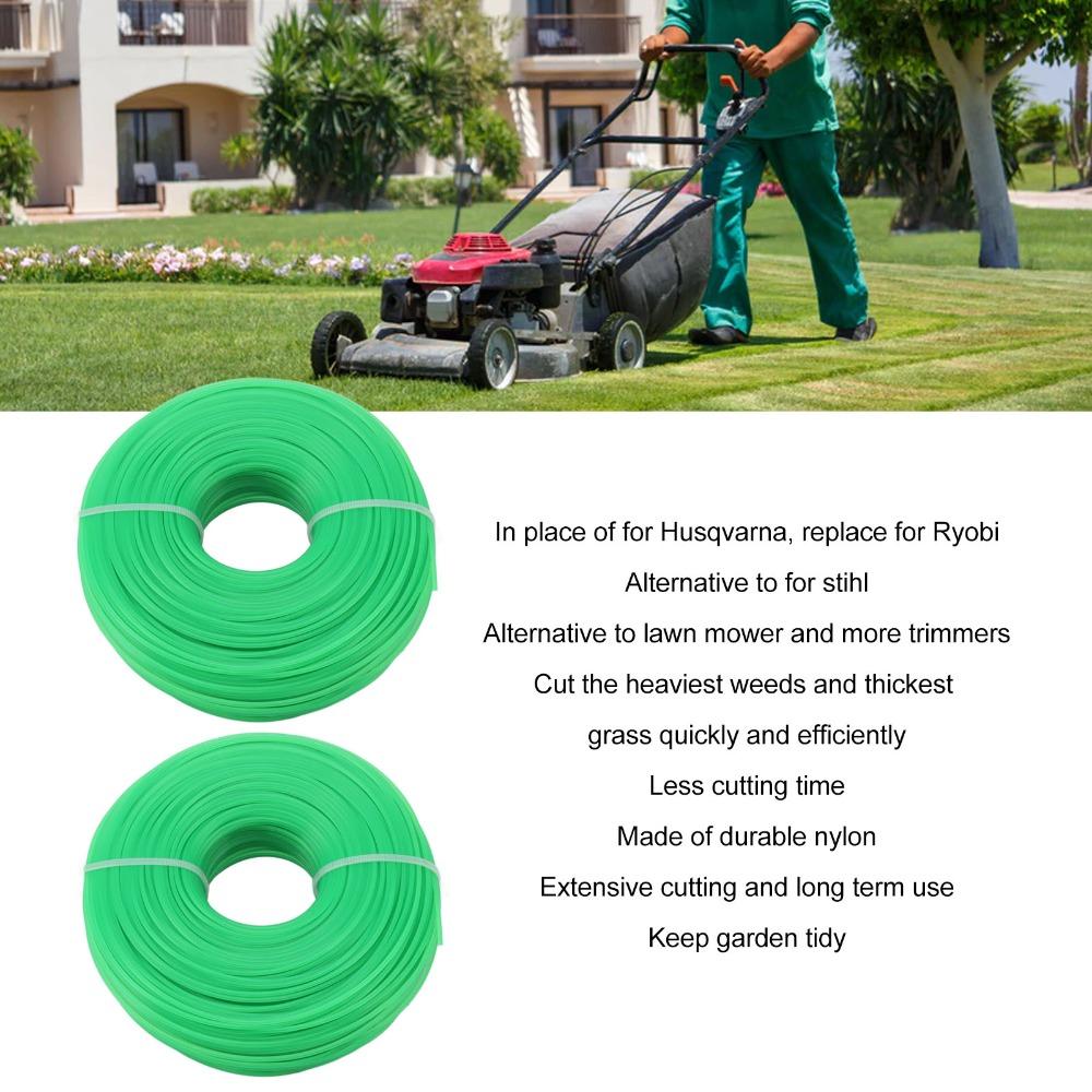 2PCS Compact Grass Trimmer Line Green Nylon Trimmer Line Durable Weed Eater String