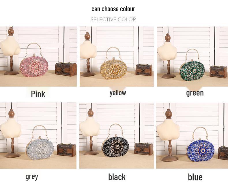 Вечерний клатч «Подсолнух»: Стильная сумка, украшенная бриллиантами, для европейских и американских вечеринок