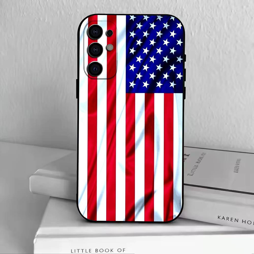Чехол для телефона Американский флаг Черный Силиконовый Мягкий Для Samsung S25,S24,S21,S22,S23,S30,Ultra,S20,Plus,Fe,Lite