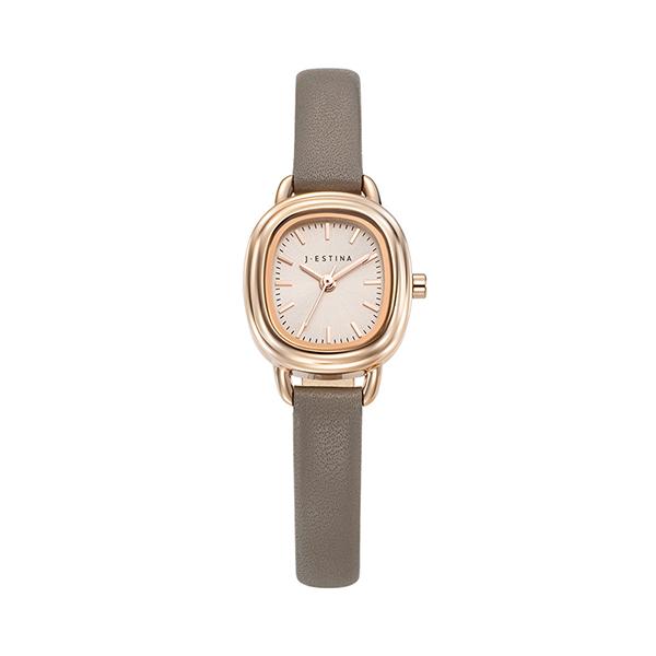 Jeieseutina Amico Круглые кожаные часы - Светло-серые (Jwm1Le4Bs403Rggr0)