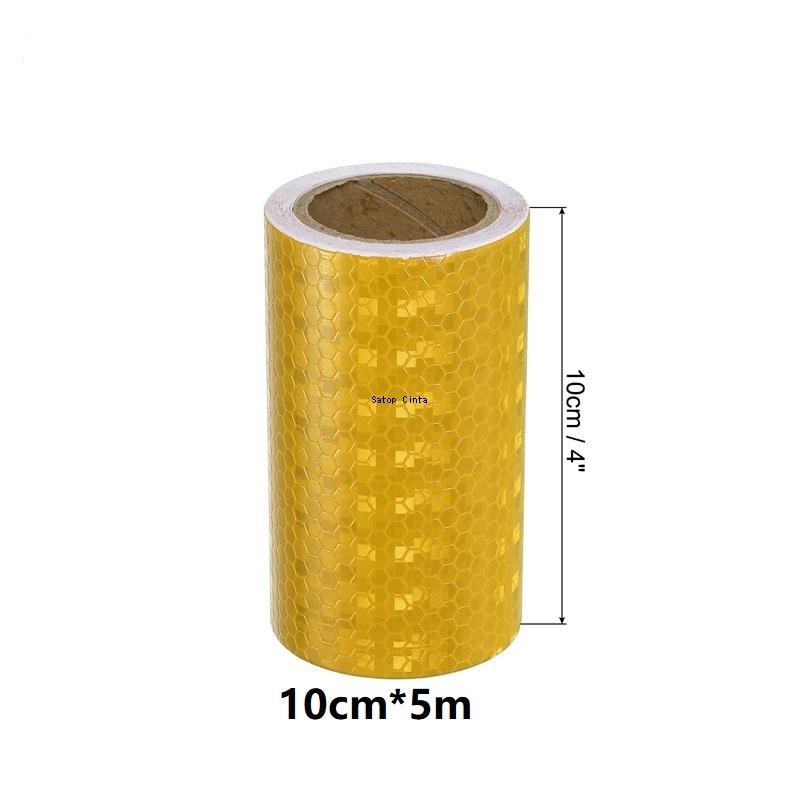 2,5 см/5 см/10 см/20 см*5 м желтая светоотражающая лента водонепроницаемая высокая видимость клейкая светоотражатели предупреждающая наклейка для велосипеда