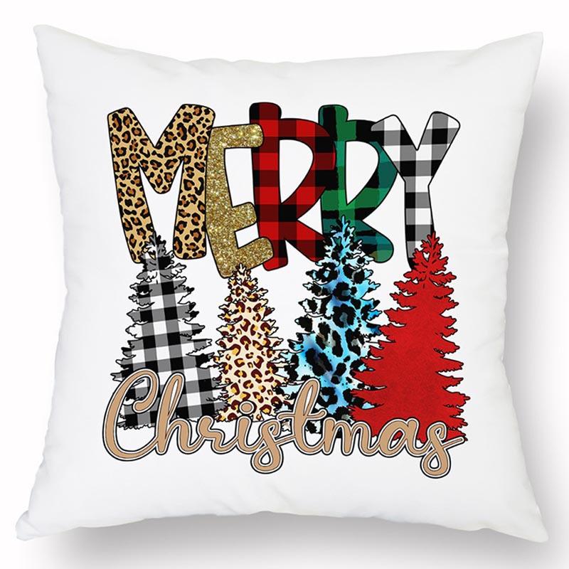 Новая Рождественская Льняная Наволочка с Принтом Домашний Диван Гостиная Праздничная Грязеотталкивающая Подушка
