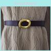 Leather Wide Belt For Women With Metal Snap Buckle For Casual Wear