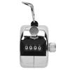 BERM Hand Tally Counter 4Digits Silver Aluminium Alloy Handheld Counting Tool with Hook