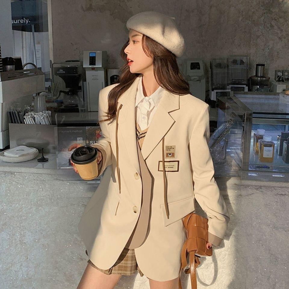 Весенний свободный крой для отдыха, пиджак в корейском стиле для женщин, пиджак