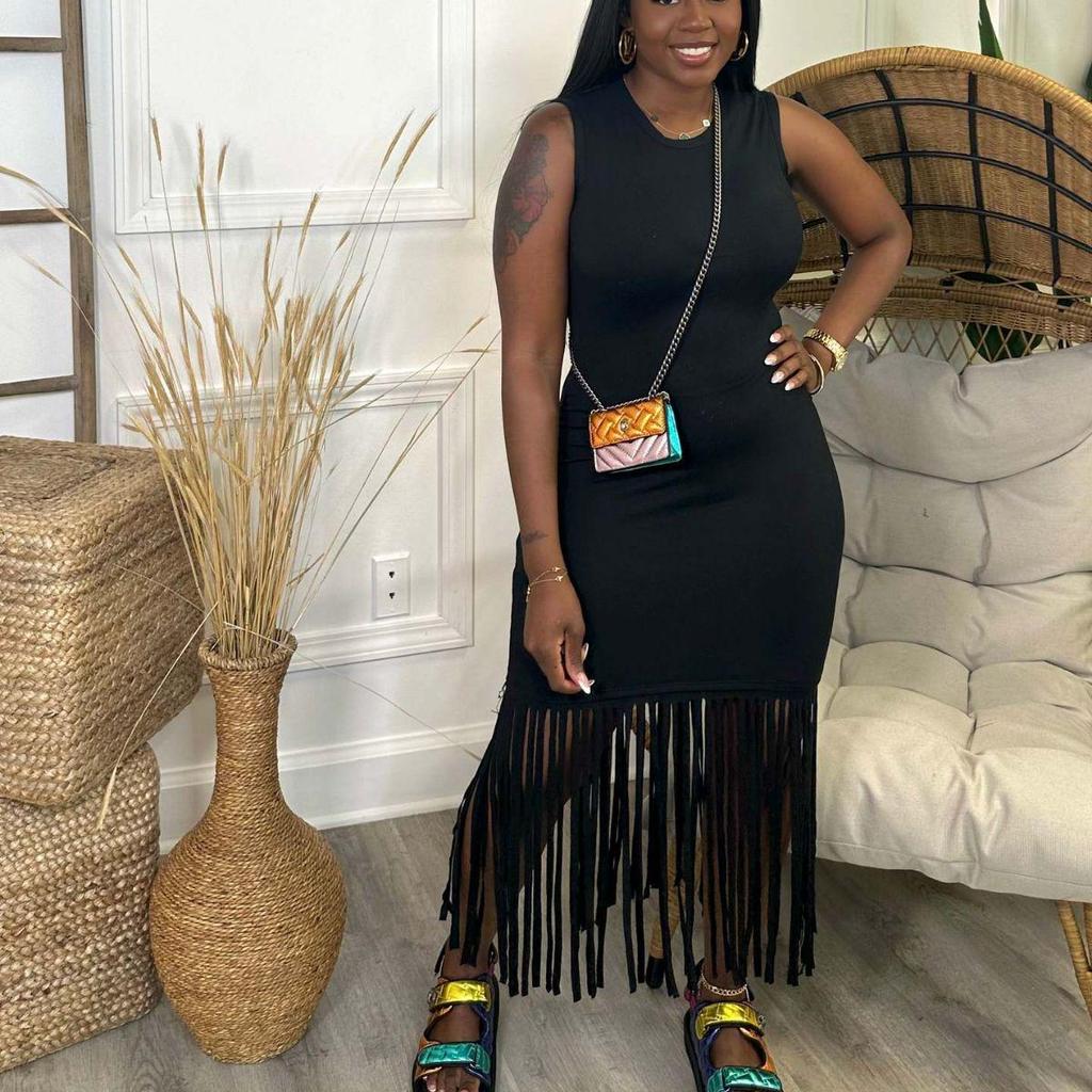 Новое популярнейшее платье с кисточками для европейских и американских женщин