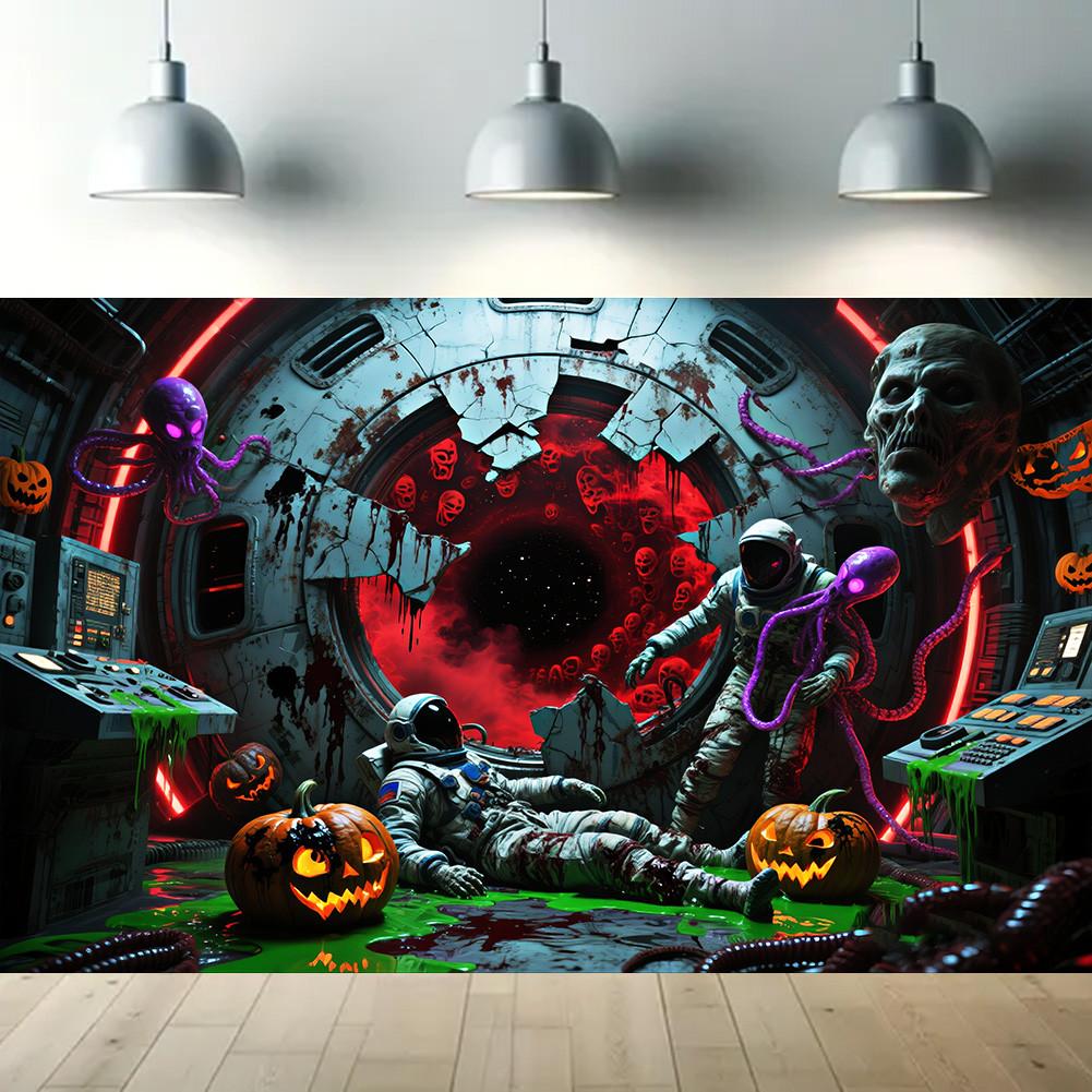 Horror Haunted House Tapestry Photography Background Halloween Vampire Scary Ghost Photo Studio Portrait Decor Backdrop
