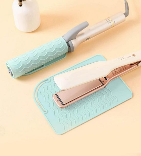 Hair Styling Tools: Curling Iron & Straightener with Non-Slip Silicone Insulation Pad.