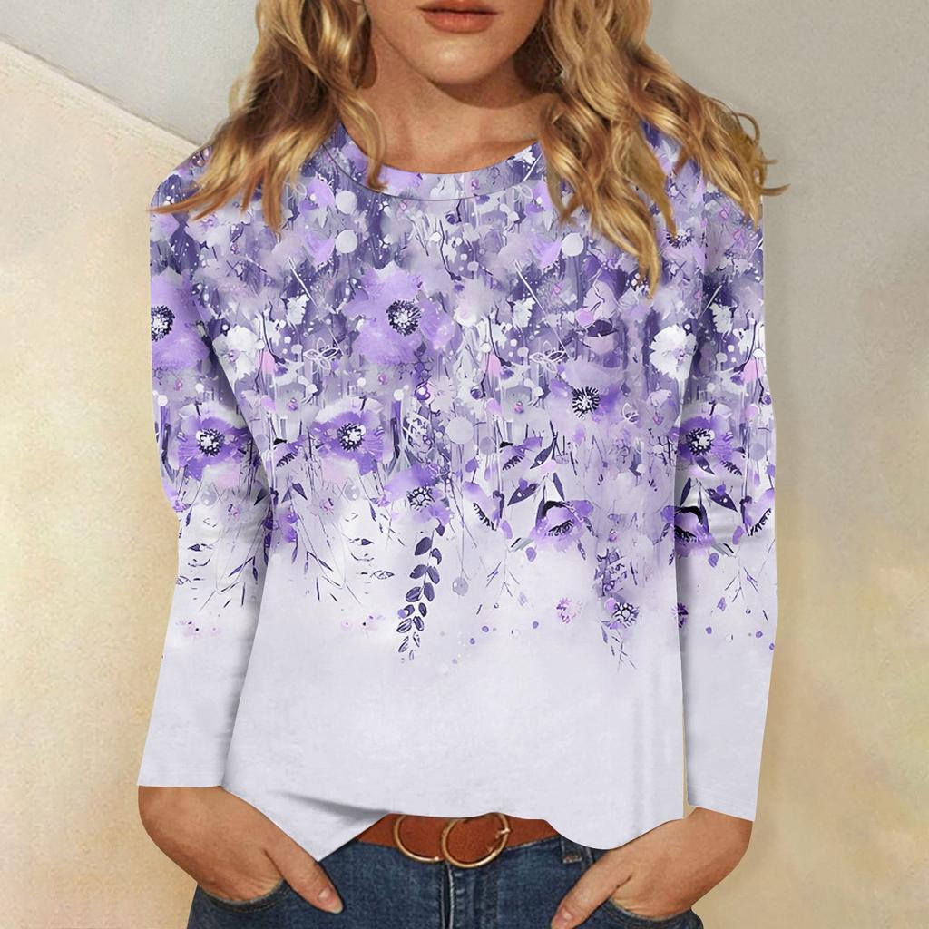 Рубашки с длинным рукавом для женщин, милые футболки с графическим принтом, блузки, повседневные базовые топы больших размеров, пуловеры