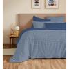 Complete Reversible Duvet Cover Set "Vanessa" 6 Pieces for 140 X 190 Bed Gabrielle Marine