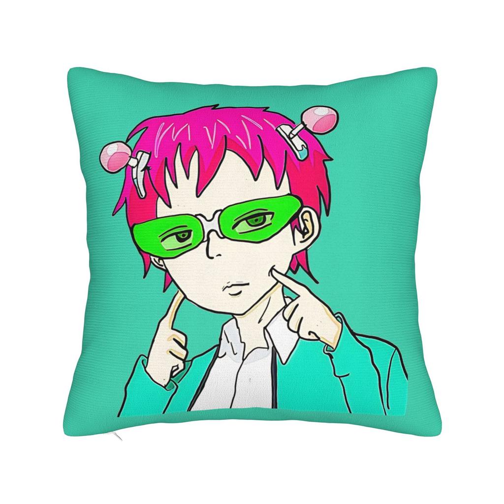 Saiki Kusuo Yare Yare Square Pillow Case Cushion Cover Vintage Zipper Decor Throw Pillow Case Cover for Home 45x45cm