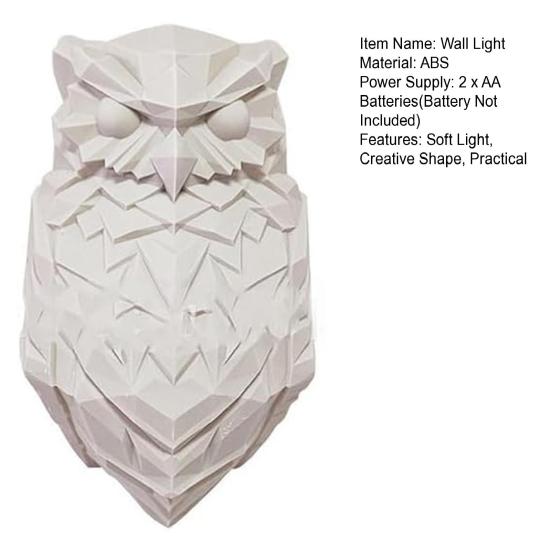 3D светодиодный настенный светильник с животными, ночник, низкое энергопотребление, без мерцания, простая установка, для использования в помещении, на открытом воздухе, белоголовый орлан, настенный светильник, лампа с совой