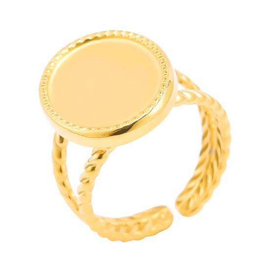 Основа для кольца из нержавеющей стали, регулируемая заготовка для кольца, основа для кольца под кабошон, плоская оправа