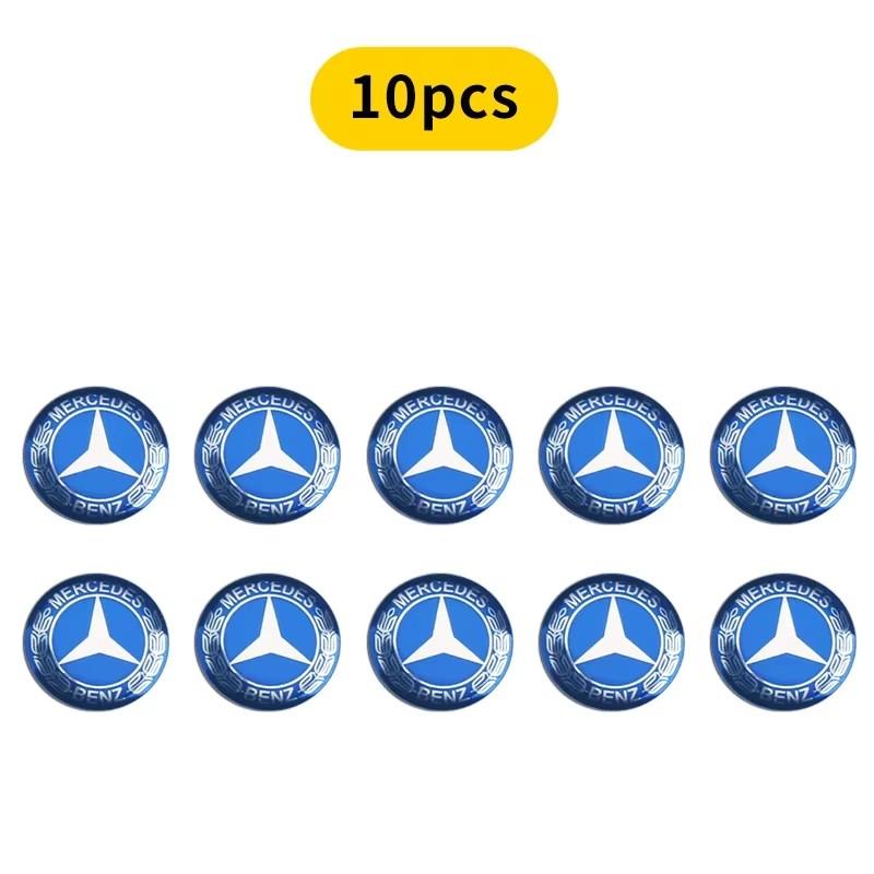 D5Emblems Mini Thin Self Adhesive Aluminum Key Emblem Sticker 11mm 14mm Easy Paste Remote Key Logo Decal For Mercedes Benz C200L