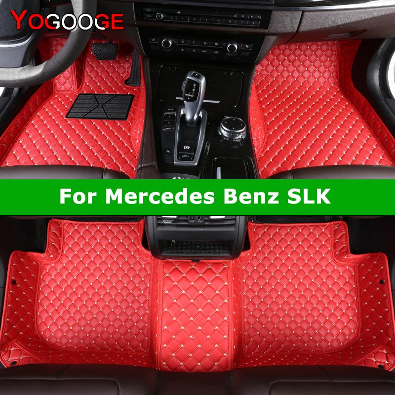 YOGOOGE Custom Car Floor Mats For Mercedes Benz SLK 2009-2022 Auto Carpets Foot Coche Accessorie BI1