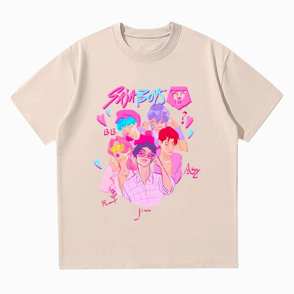 Saja Boys Boy Band T Shirt Inspired Movie Tees Unisex High Quality Cotton T-shirts Fashion Clothing Autumn and winter innerwear