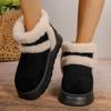 2024 Winter Women Short Plush Warm Snow Boots Casual Shoes New Suede Fur Chelsea Ankle Boots Flats Platform Ladies Shoes Botas