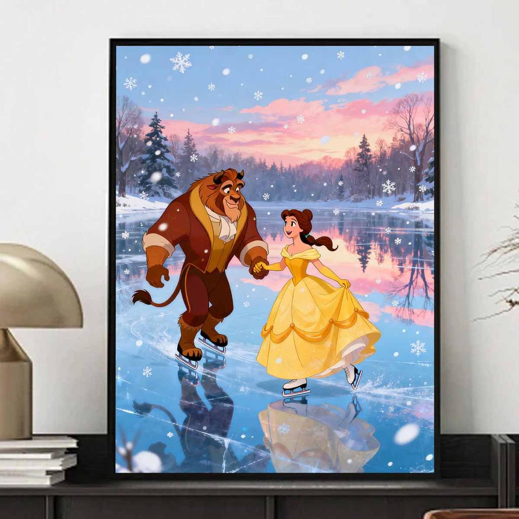 Disney diamond art painting kit Beauty and the Beast 5D handmade diy diamond painting, home wall decoration