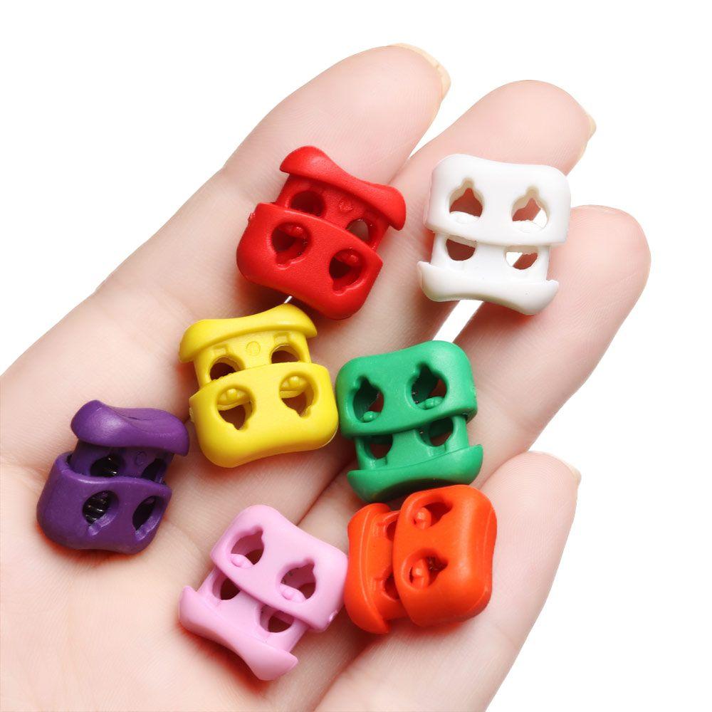 Double Hole Stopper Cord Lock Apparel Shoelace Buckle Sportswear Accessories Bean Toggle Clip