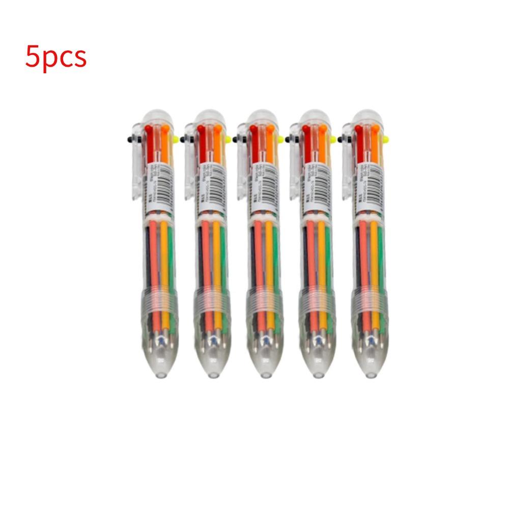 6 In 1 Color Multi Function Ballpoint Pen 0.5mm Novelty Multi-color Children's Gifts Korean Stationery 6 Colours Ball Point Pen