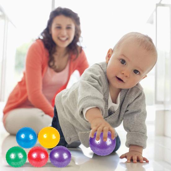 Mini Knobby Balls Set Spiky Massage Stress Balls with Pump Handheld Sensory Balls Fun Bouncing Balls for Toddlers Party Favors