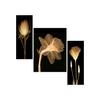SAF Set of 3 Preety Brown Flower UV Textured MDF Home Decorative Gift Item Floral Painting 12 Inch X 18 Inch