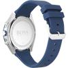 Hugo Boss Velocity Men's Watch Blue Silicone Strap Black Dial 44mm Stainless Steel 1513717