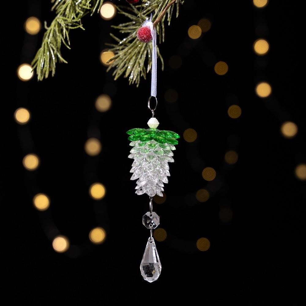 New Acrylic Christmas Tree Pendant Simulated Pinecone Transparent Crystal Pinecone Pendant Christmas Pendant Home Decoration