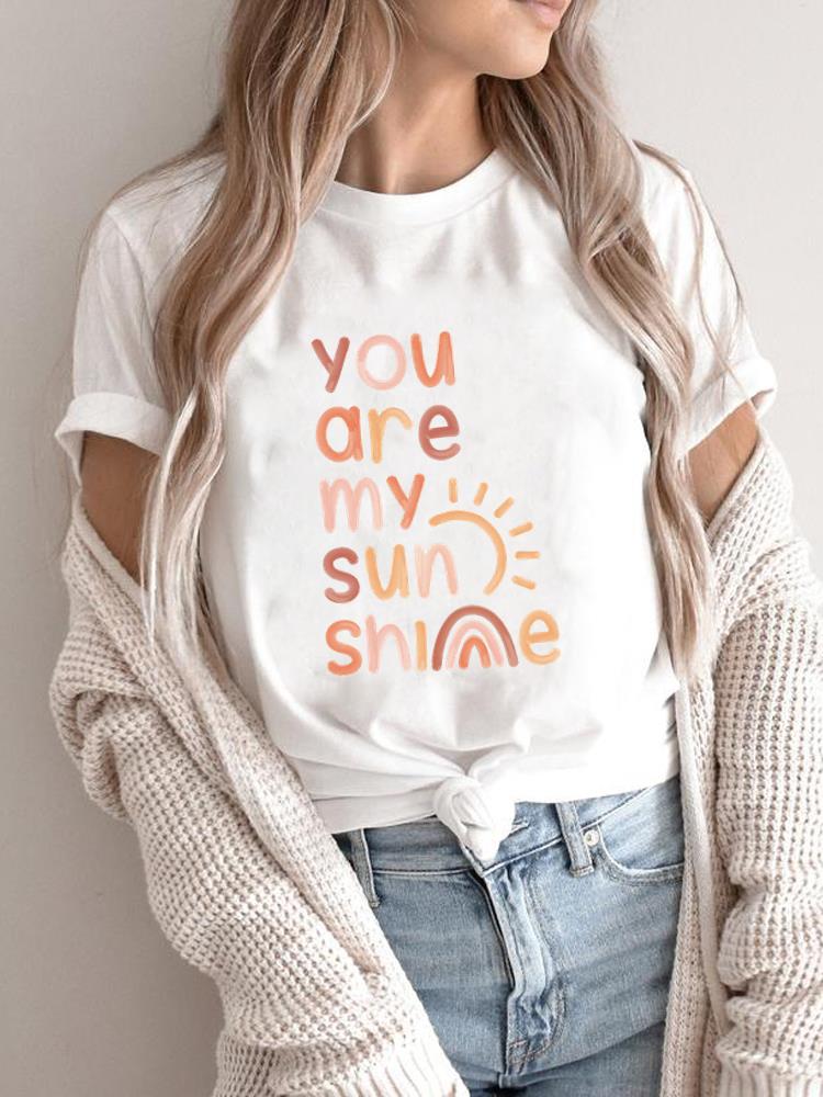 (Asian Size) T Shirt Clothing Style Moon Trend Lovely Casual Fashion Print Female Casual Women's Top Graphic Tee Short Sleeve T-shirts