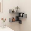 VidaXL Wall Corner Shelf Sonoma Grey 40x40x50cm Engineered Wood 815206