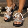 Summer New Roman Sandals for Women Large Size Cross Strap Color Matching Sandals for Women Retro Sandals