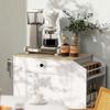 Rolling Kitchen Island with 3-Tier Spice Rack, Kitchen Storage Cart with Drawer and Towel Rack, White