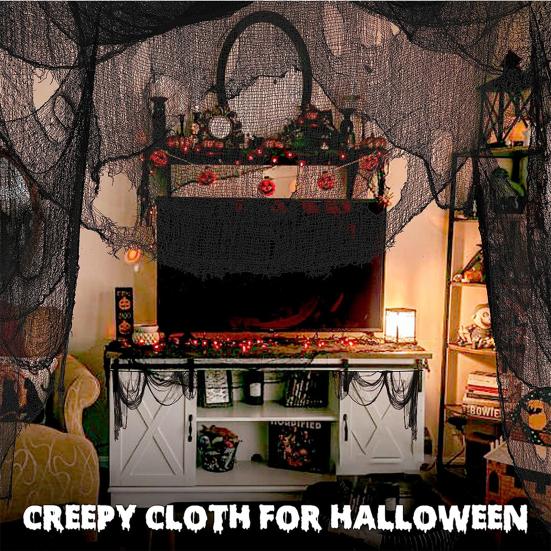 Horror Halloween Cloth Decoration Creepy Gauze Fabric Cloth Scary Haunted House Prop for Halloween Party Decor