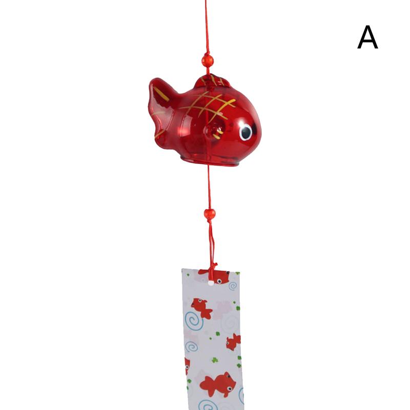 Chimes Glass S Style Goldfish Garden Hanging Outdoor Decor Pendant Furin Decorative Fish Ornament