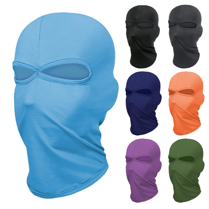 Балаклава с 2 отверстиями для мотоциклетной маски для лица, мотошлема, бандана с капюшоном, горнолыжная маска на всю голову, ветрозащитная маска для лица, мужская байкерская маска