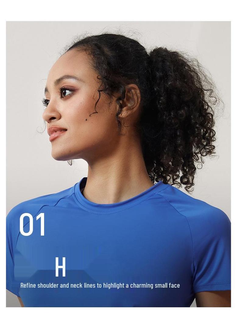 Women's Quick-Dry Reflective Mesh T-Shirt - Nude Feeling, Breathable, Elastic Fitness Top for Running & Training