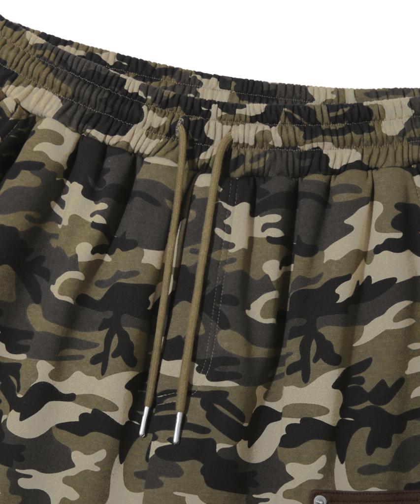 TRILLION Camo Carpenter Wide Sweatpants_Khaki