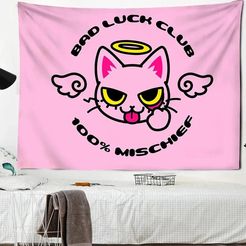 Креативный Смешной Гобелен с Котом Украшение для Офиса Гостиной Домашний Настенный Гобелен