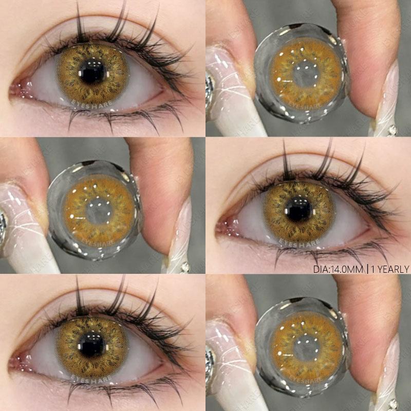 1 пара цветных контактных линз для глаз, модные голубые линзы для глаз, зеленые линзы, серые контактные линзы для глаз, годовые линзы для глаз