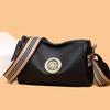 Women's Genuine Leather One-Shoulder Messenger Bag - Fashion, Cowhide Pillow Bag with Wide Strap AVE