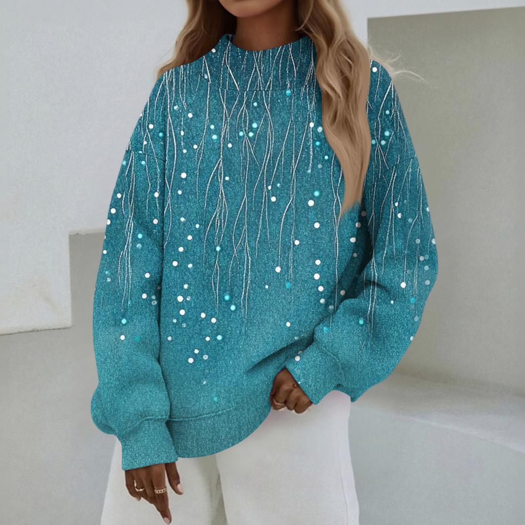 Женский свитшот с воротником-стойкой, осенний, удобный, оверсайз, нарядный пуловер, свитшоты без капюшона, уютные топы с высоким воротником